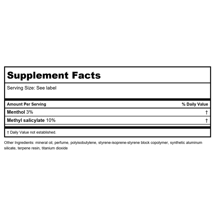 SALONPAS Pain Relieving Patch 2.83"x1.81" 60 Patches (20 Patches) - Supplement Facts panel