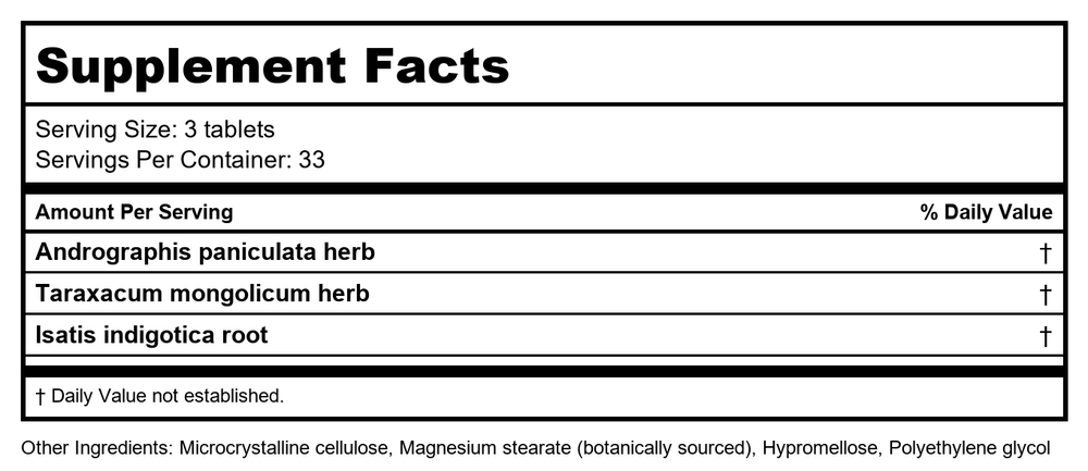 Chuan Xin Lian, unsulfured Andrographis paniculata herb Plum Flower500 g/bag by MayWay - Supplement Facts panel