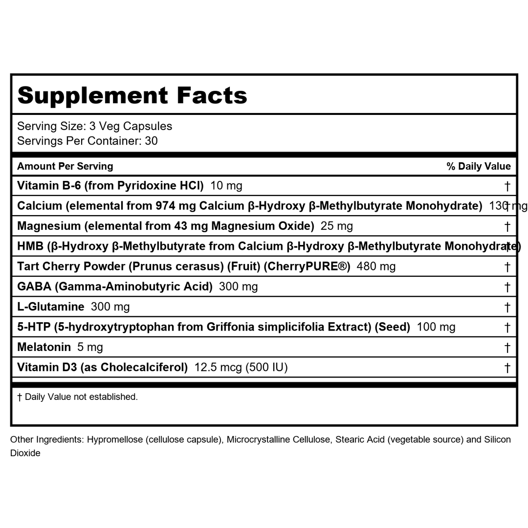 Now Foods Sports Nutrition, R&amp;R Rest and Repair, Recovery*, Promotes Restful Sleep*, Preserves Lean Mass, Reduces Post-Workout Soreness*, Vegan, NGMO, 90 Veg Capsules - Supplement Facts panel
