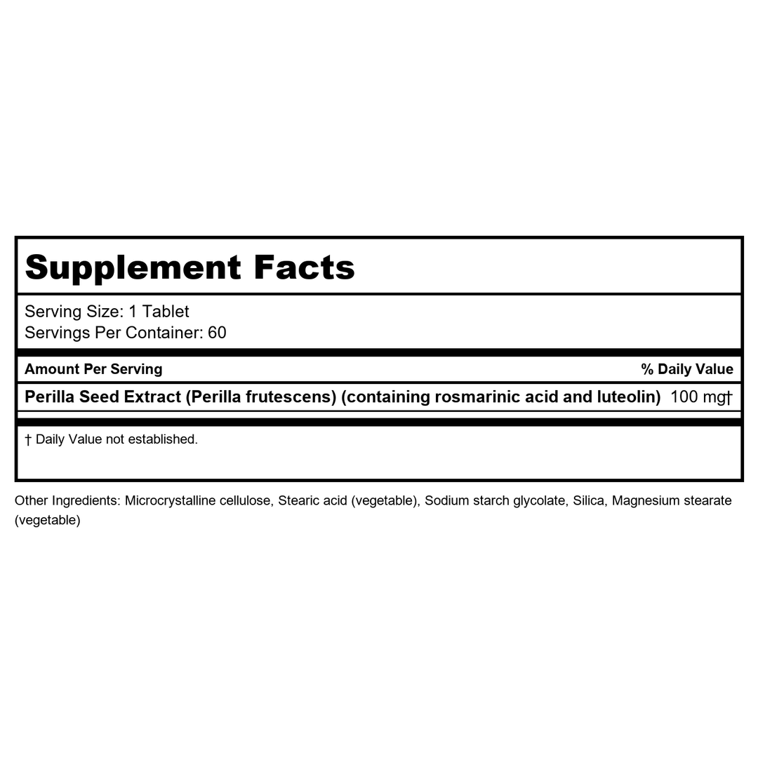 Metagenics Perimine 60 Tabs - Supplement Facts panel