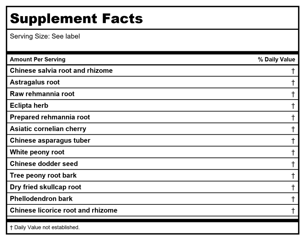 Kan Jade Woman Herbals Jade Moon Cool 60 Tablets - Supplement Facts panel