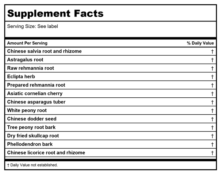Kan Jade Woman Herbals Jade Moon Cool 60 Tablets - Supplement Facts panel