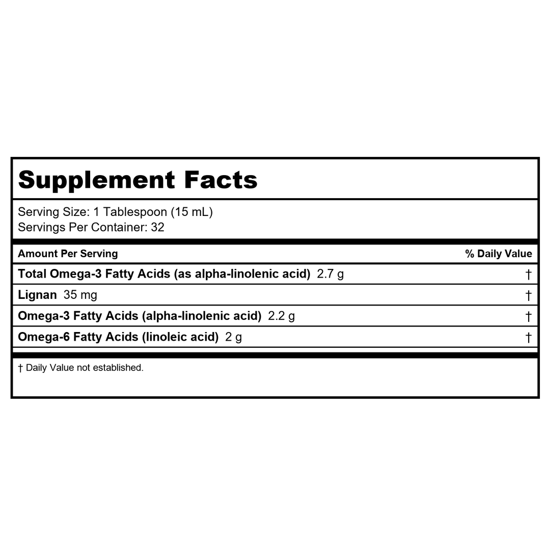 Flax Oil Super Lignan 4 Pack 16Oz - Supplement Facts panel