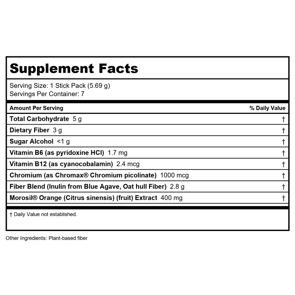 NATURES WAY Mixed Fruit Weight Manager Drink Mix Box, 6 OZ - Supplement Facts panel