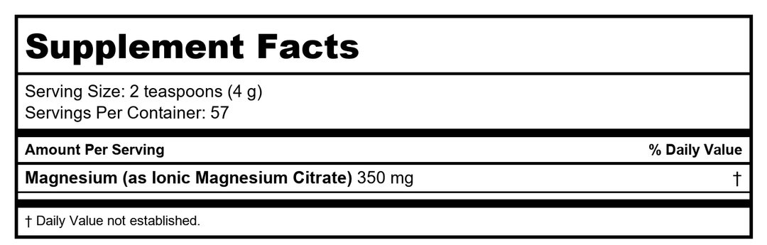 Natural Vitality Calm, Magnesium Supplement, Drink Mix Powder, Gluten Free, Vegan, &amp; Non-GMO, Watermelon, 8oz Powder - Supplement Facts panel