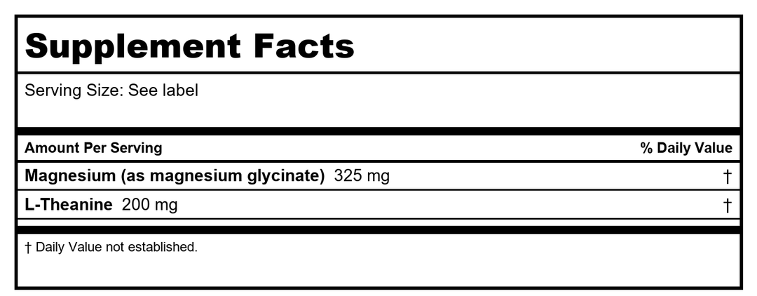 New Chapter Magnesium Glycinate + L-Theanine Supplement Powder, with 325 mg Magnesium &amp; L-Theanine 200 mg for Calm, Focus, Mental Clarity, Muscle Relaxation &amp; Cortisol Balance*, 30 Servings - Supplement Facts panel