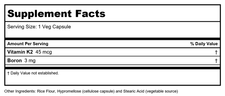 Now Supplements Vitamin D3 K2, 1,000 IU/45 mcg, Cardiovascular Support, Supports Bone Health, 180 Vegetarian Capsules - Vegan, Gluten Free, Kosher - Supplement Facts panel