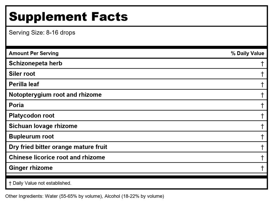 Kan Herbs Dispel Invasion - Supplement Facts panel