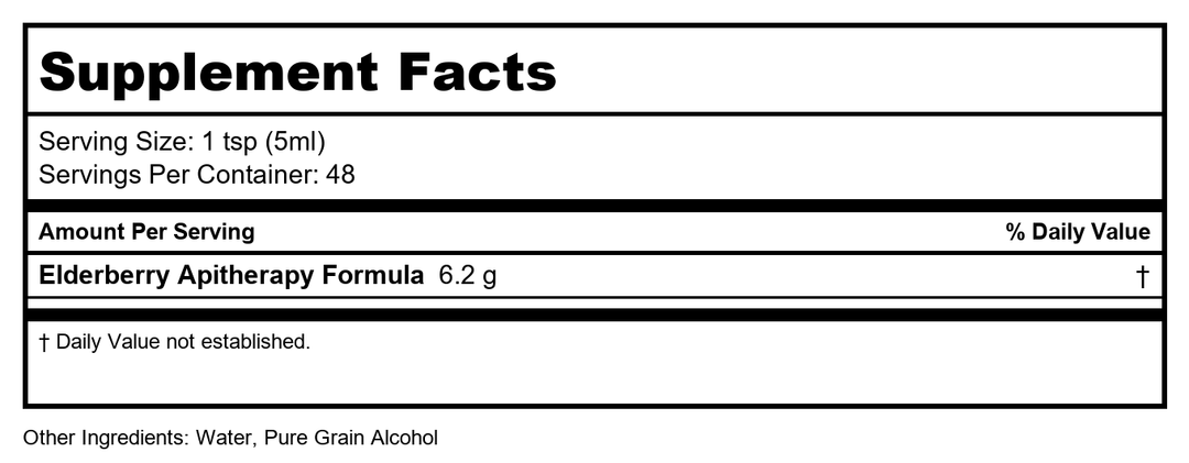 ZHOU Elderberry Syrup - Supplement Facts panel