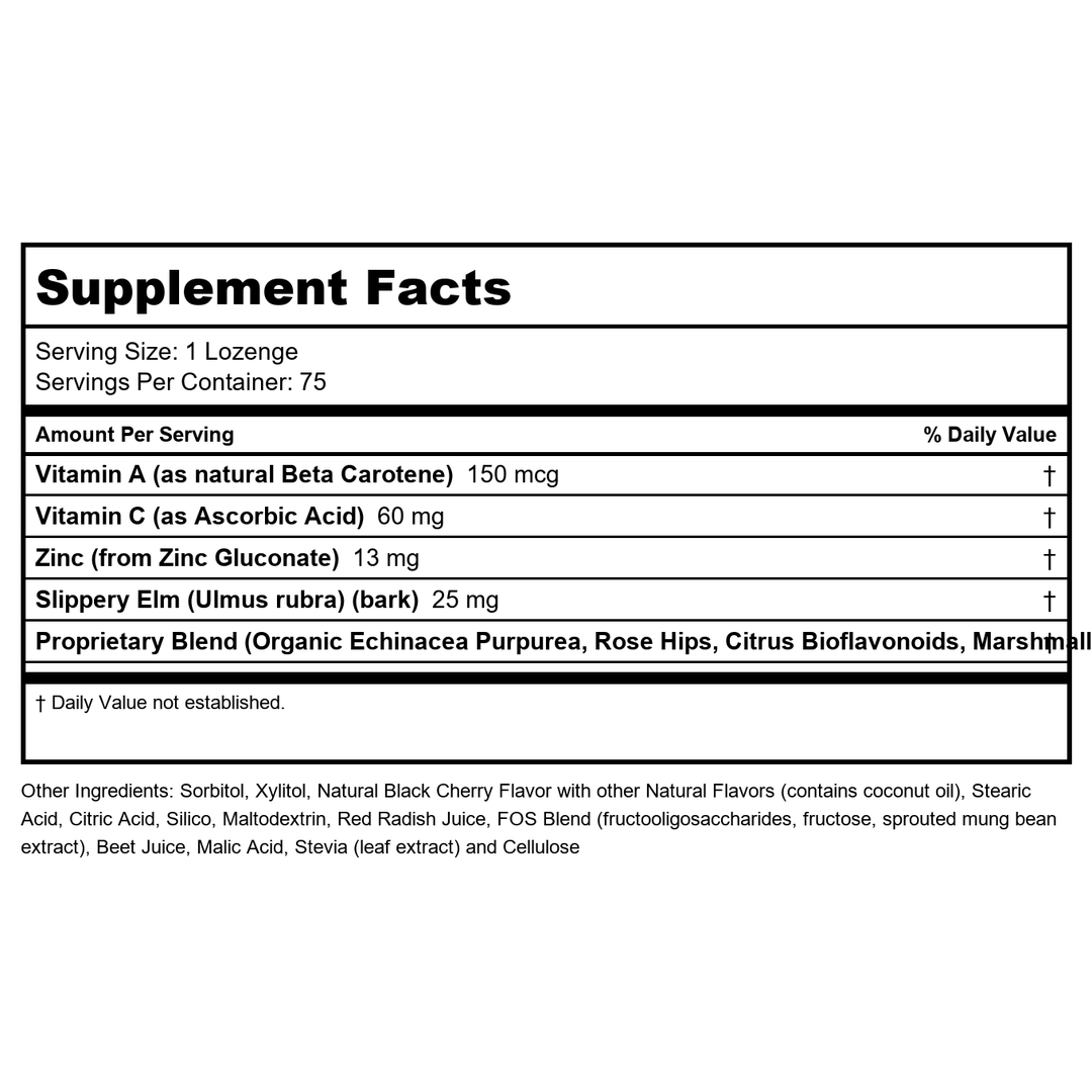 Kal 13 Mg Lozincges Cherry, 75 Count - Supplement Facts panel