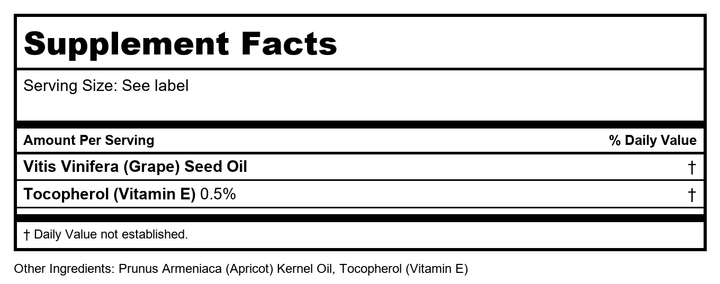 LIFE-FLO Carrier Oil | 16oz (Pure Apricot Oil) - Supplement Facts panel