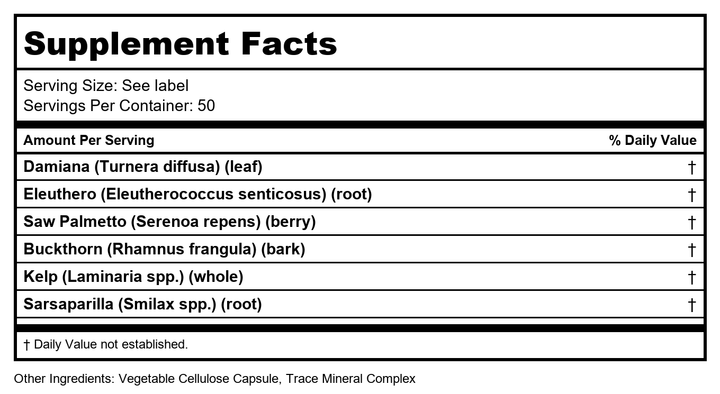 Solaray - Fertility Blend SP-1 - 100 Vegetarian Capsules - Supplement Facts panel