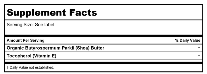 Life-Flo Pure Shea Butter Organic - 9 Fl Oz - Supplement Facts panel