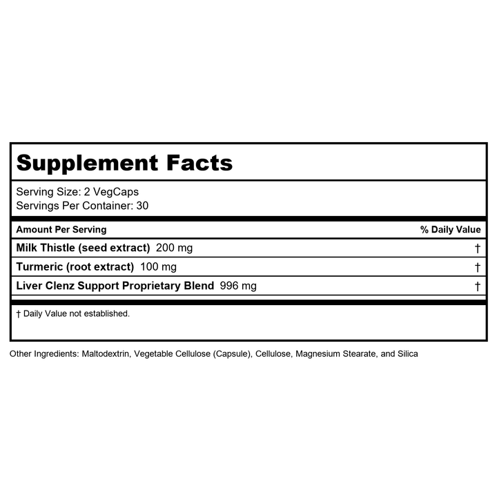 Body Gold, Liver Clenz, 60 Count - Supplement Facts panel