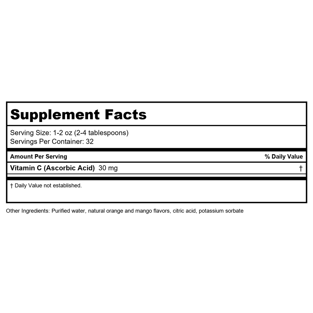 Org Aloe Vera, Orange - Supplement Facts panel