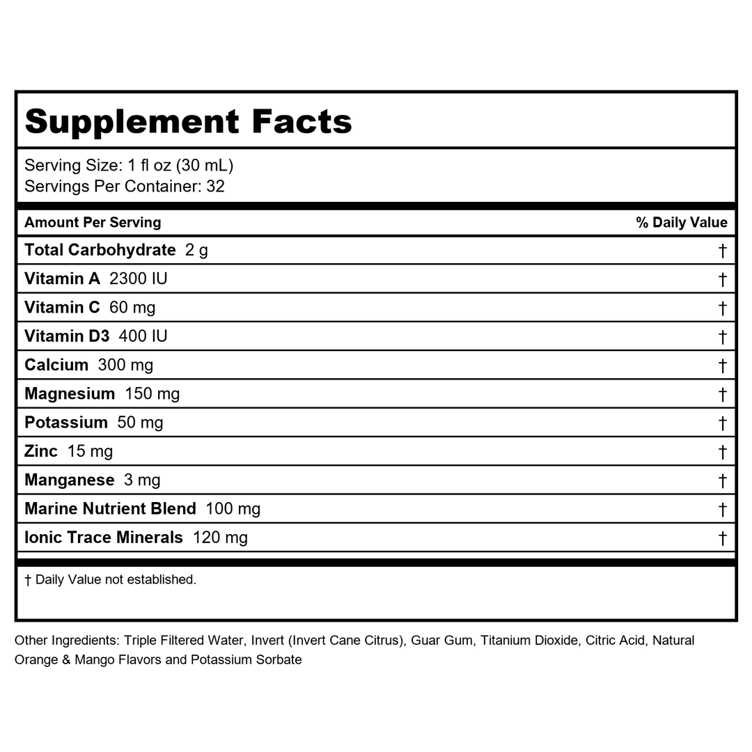 Dynamic Health Okinawan Coral Calcium Complex -- 32 fl oz - Supplement Facts panel