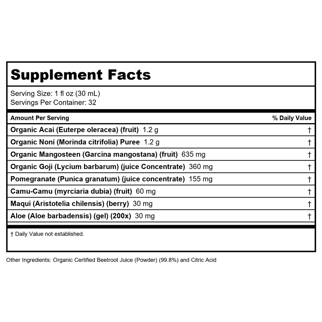 Dynamic Health 32 Ounce (2 Pack) Beetroot Juice - Supplement Facts panel