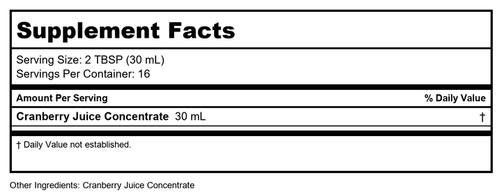 Dynamic Health Juice Cncntrt Cranberry - Supplement Facts panel