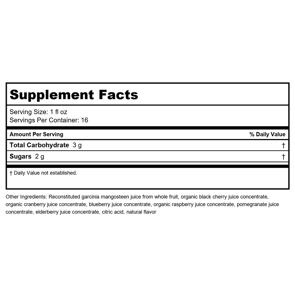 Dynamic Health Mangosteen Gold™ - 16 fl oz - Supplement Facts panel