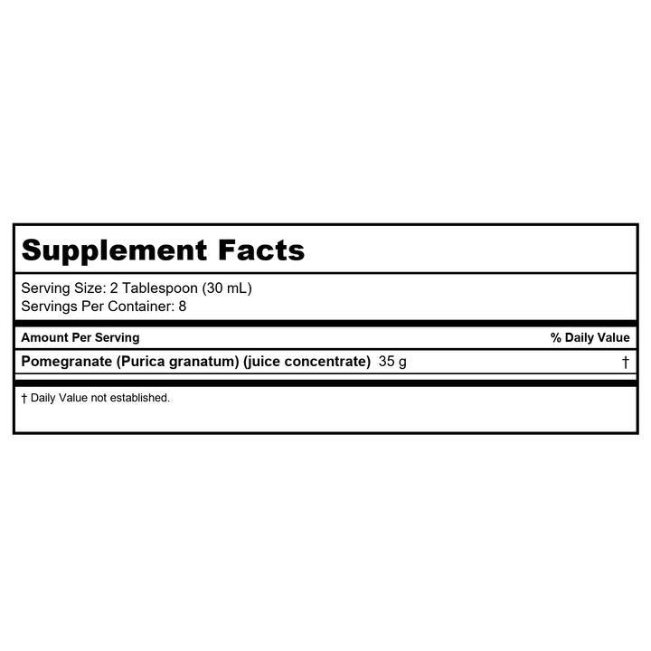 Dynamic Health Pomegranate Juice Concentrate | No Additives or Preservatives | Antioxidant | 8oz - Supplement Facts panel