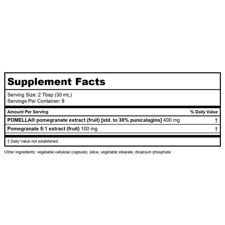 Pomegranate Concentrate - 8 oz - case of 12 - Supplement Facts panel