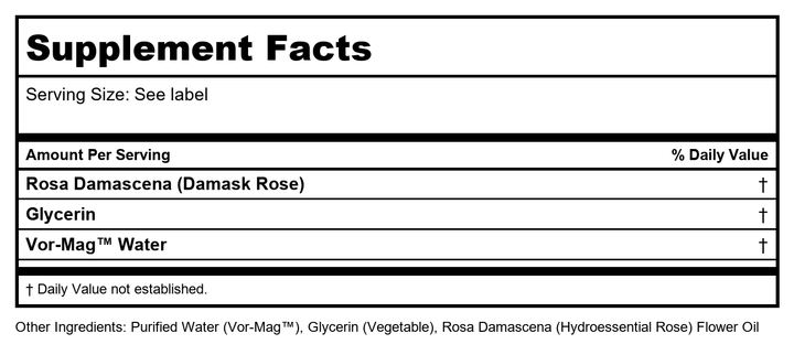 HERITAGE STORE Glyerine &amp; Rosewater 4 oz Liquid - Supplement Facts panel