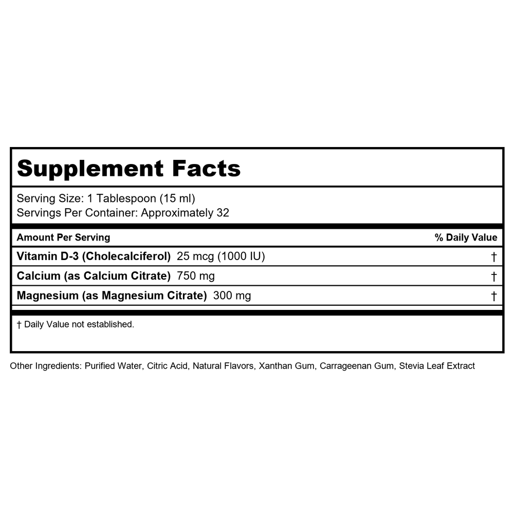 LifeTime Cal Mag Citrate Hi-Potency, No Sugar, Pina Colada | 16 oz - Supplement Facts panel