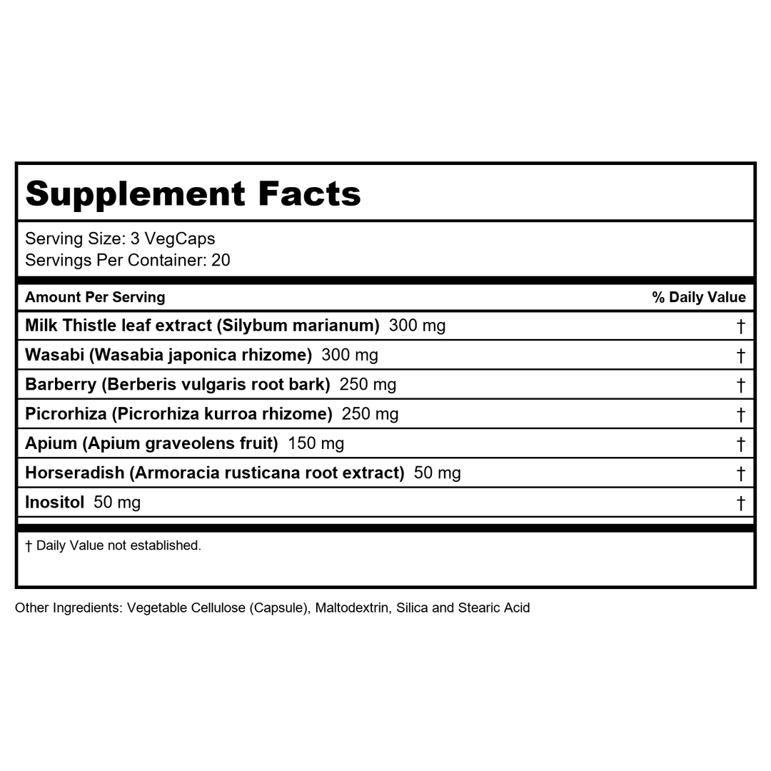 Natural Balance Liver Clenz, 60 VegCaps - Supplement Facts panel