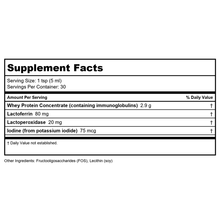 Metagenics Probioplex Intensive Care 5.3oz - Supplement Facts panel