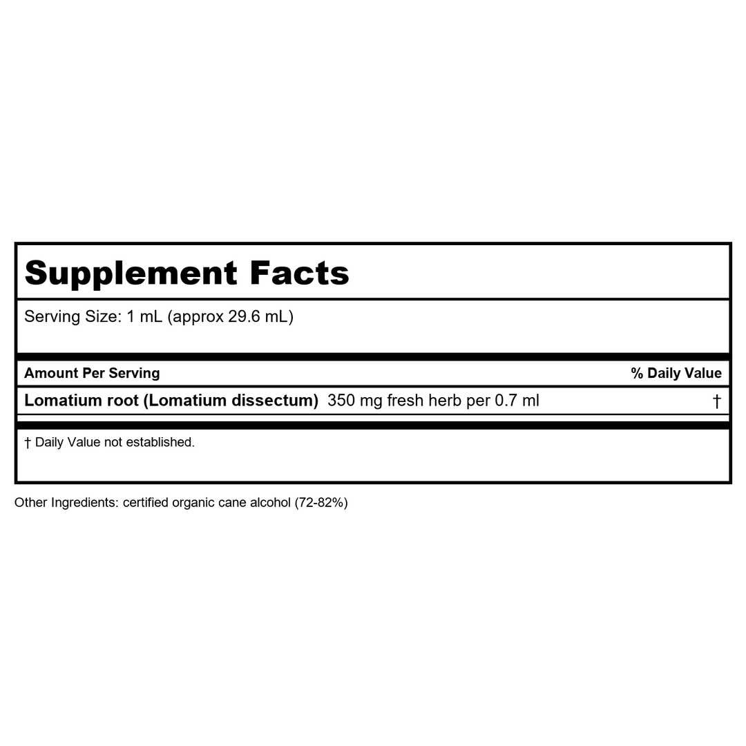 Herb Pharm Lomatium 8 oz - Supplement Facts panel