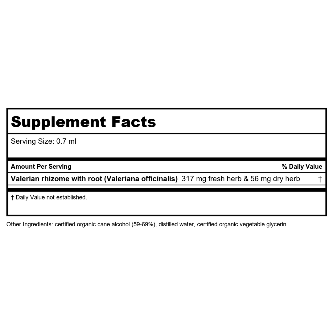 Herb Pharm Sleep Easier Capsules with Valerian Root &amp; Rhizome, Passionflower &amp; Hops. Melatonin Free Certified Organic Herbal Sleep Aid for Adults, Vegan, ~30-60 Day Supply, 60 Capsules* - Supplement Facts panel