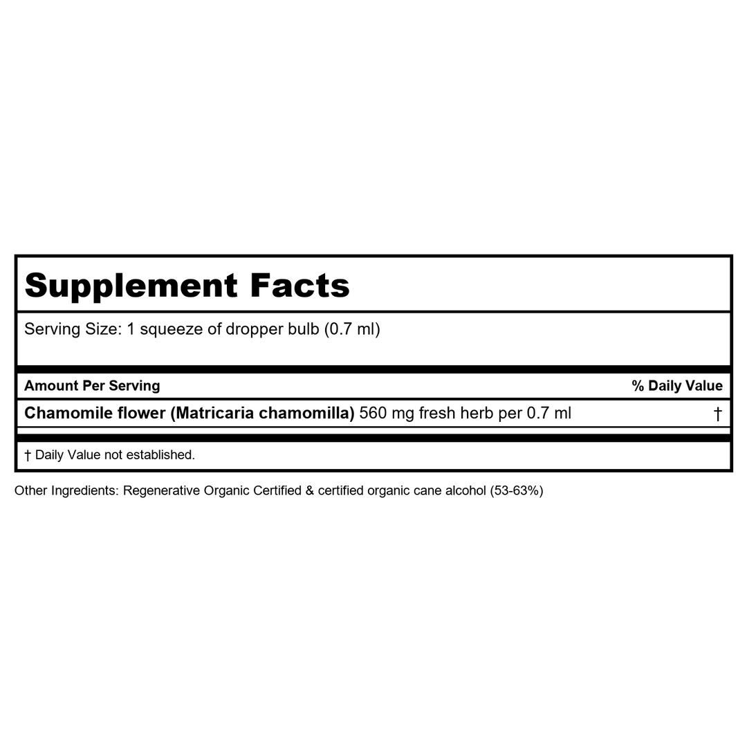 Chamo-Mild Calm, 4 Oz - Supplement Facts panel