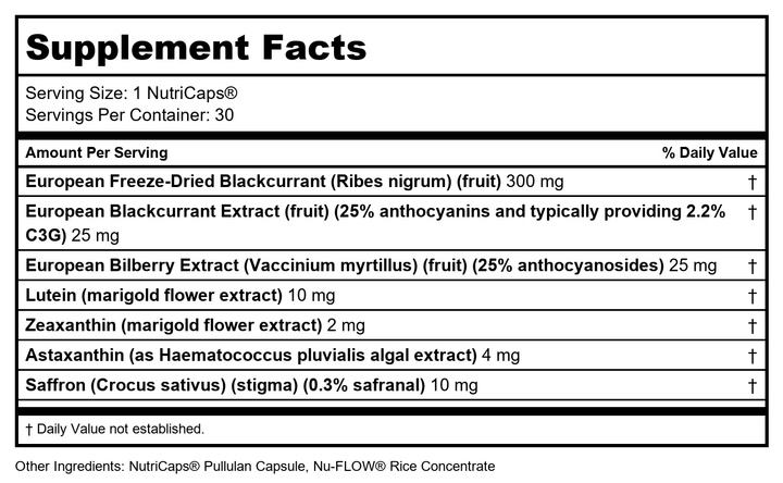 Range of Light Practitioner Kit 1oz - 48 pc - Supplement Facts panel