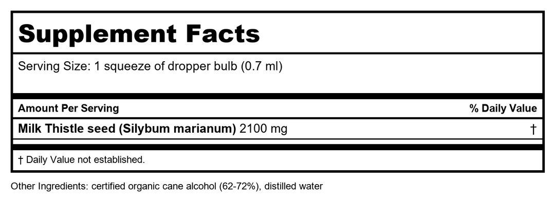 Star Thistle Dropper 1 Ounces - Supplement Facts panel
