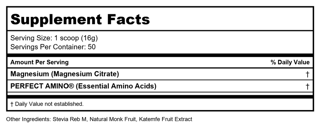 Calming Magnesium Drink by BodyHealth - Supplement Facts panel