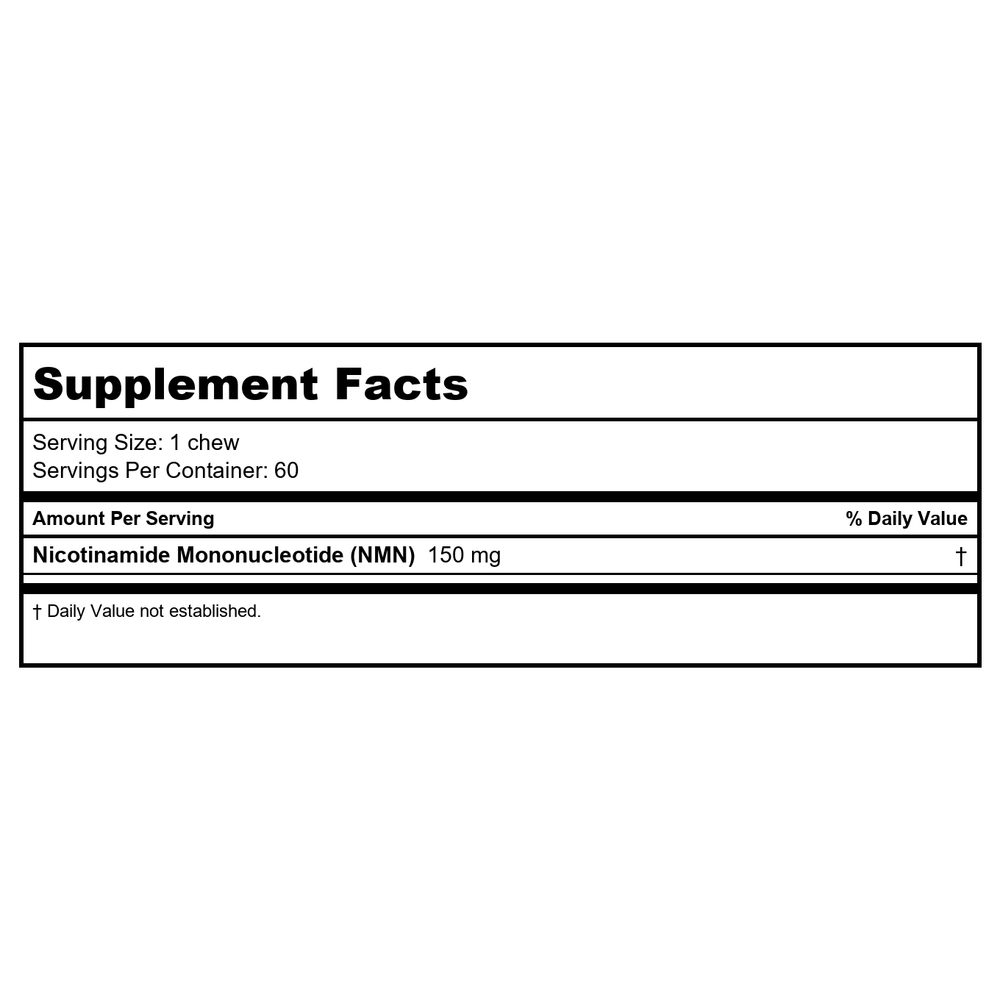 Pet Longevity NMN Chews by ProHealth - 150 mg, 60 chews - Supplement Facts panel