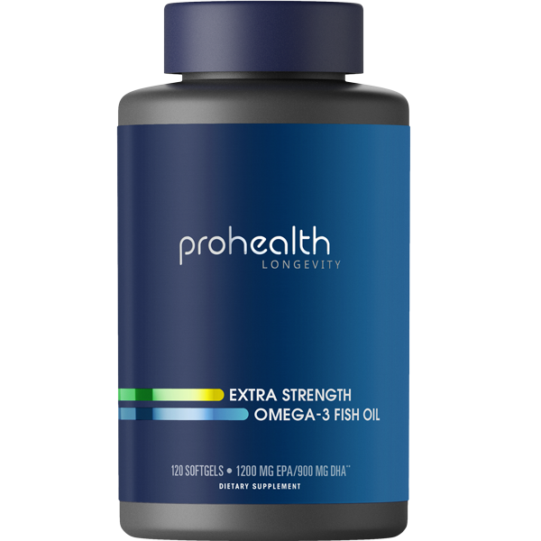 Extra Strength Omega-3 Fish Oil by ProHealth - 120 softgels - Supplement Facts panel