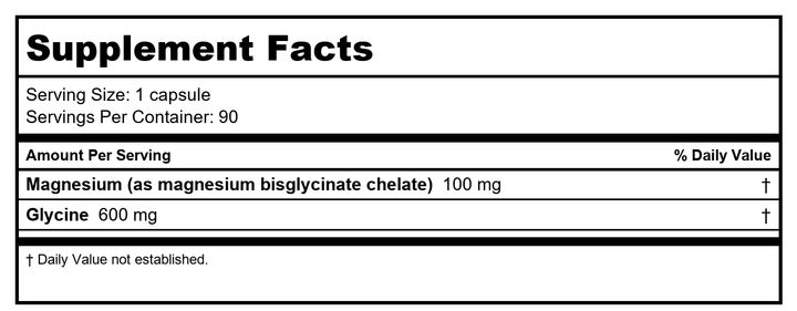 Magnesium Glycinate by ProHealth - 90 capsules - Supplement Facts panel