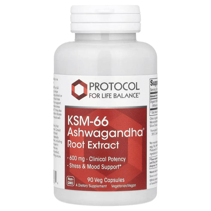 Protocol KSM-66 Ashwagandha Stress and Sleep Support - 90 Capsules - Supplement Facts panel