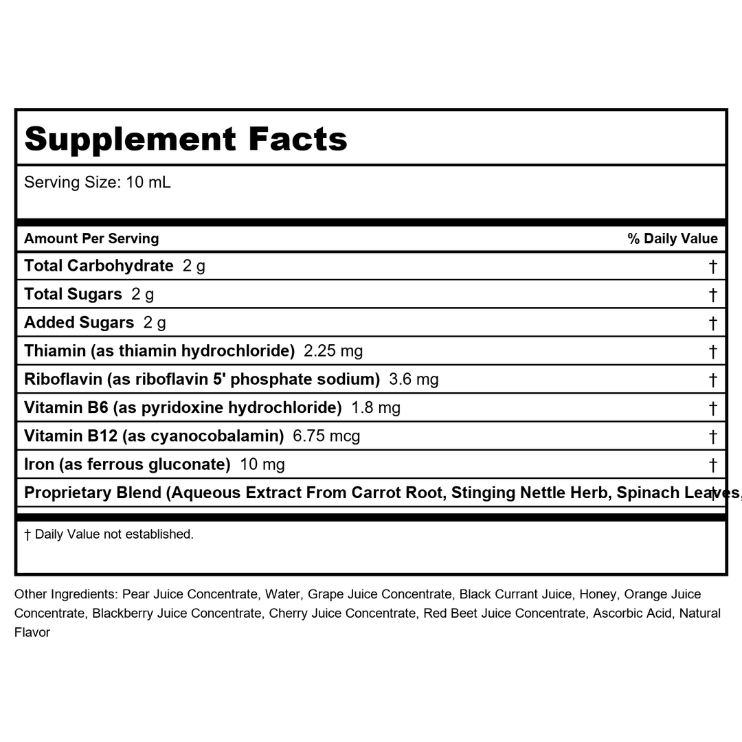 Floradix, Iron Herbs, 17 Fl Oz - Supplement Facts panel