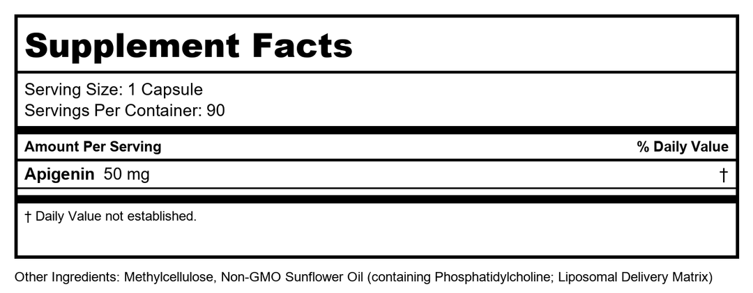 Pure Apigenin - 366 Capsules - Supplement Facts panel