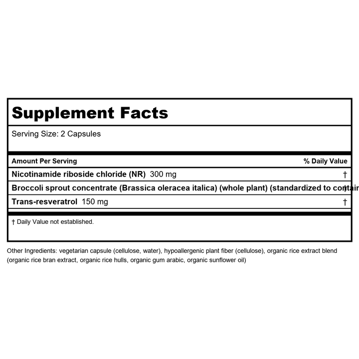 Pure NR - 60 Capsules - Supplement Facts panel