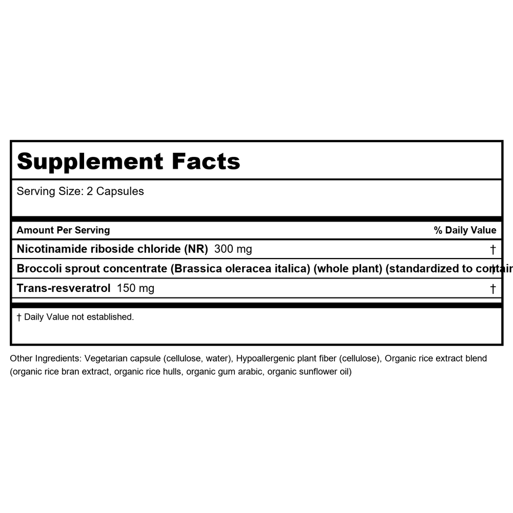 Pure NR - 366 Capsules - Supplement Facts panel