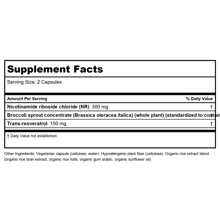 Pure NR - 366 Capsules - Supplement Facts panel