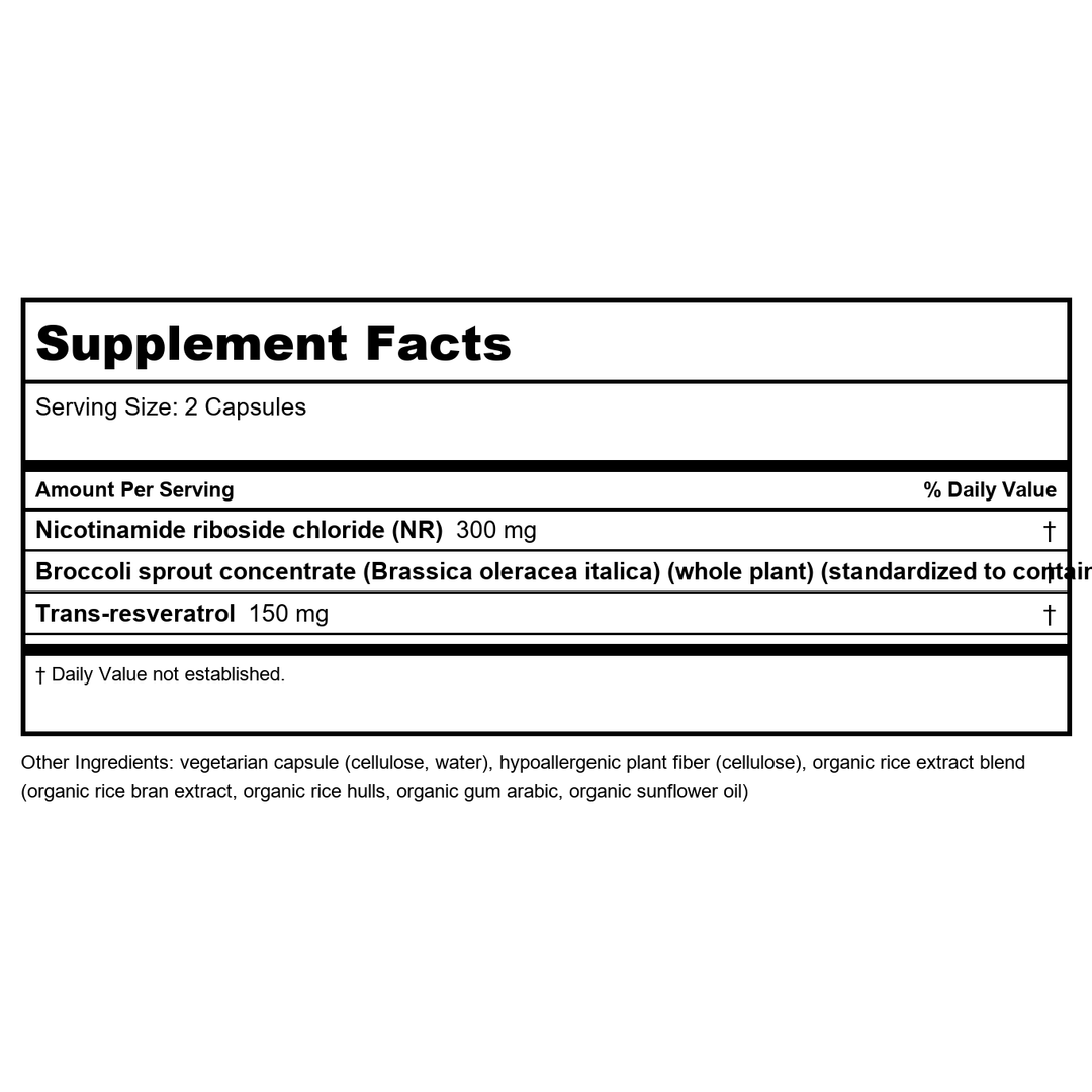 Pure NR - 30 Capsules - Supplement Facts panel