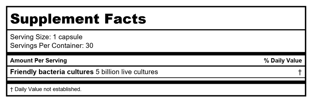 ProBiotic - 366 Capsules - Supplement Facts panel