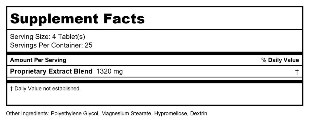 Kang Gu Zeng Sheng Pian, 100 ct, Plum Flower by MayWay - Supplement Facts panel