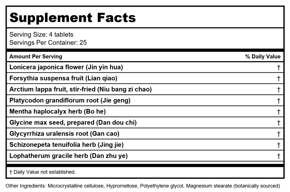 Plum Flower Jie Geng Wan (Platycodon Teapills), 200 ct, Min Shan by MayWay - Supplement Facts panel