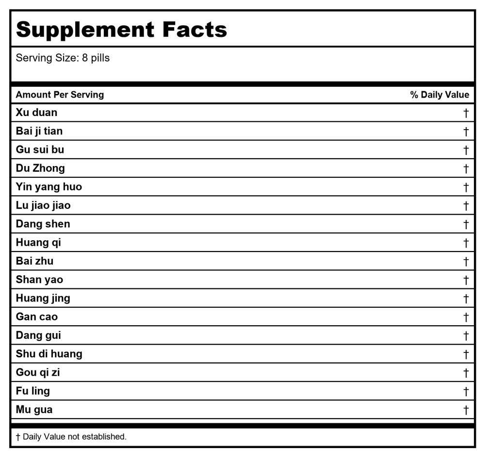 Plum Flower Yang Ying Teapills by MayWay - Supplement Facts panel