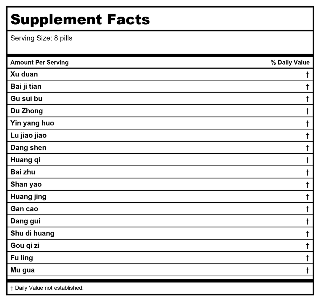 Plum Flower Yang Ying Teapills by MayWay - Supplement Facts panel